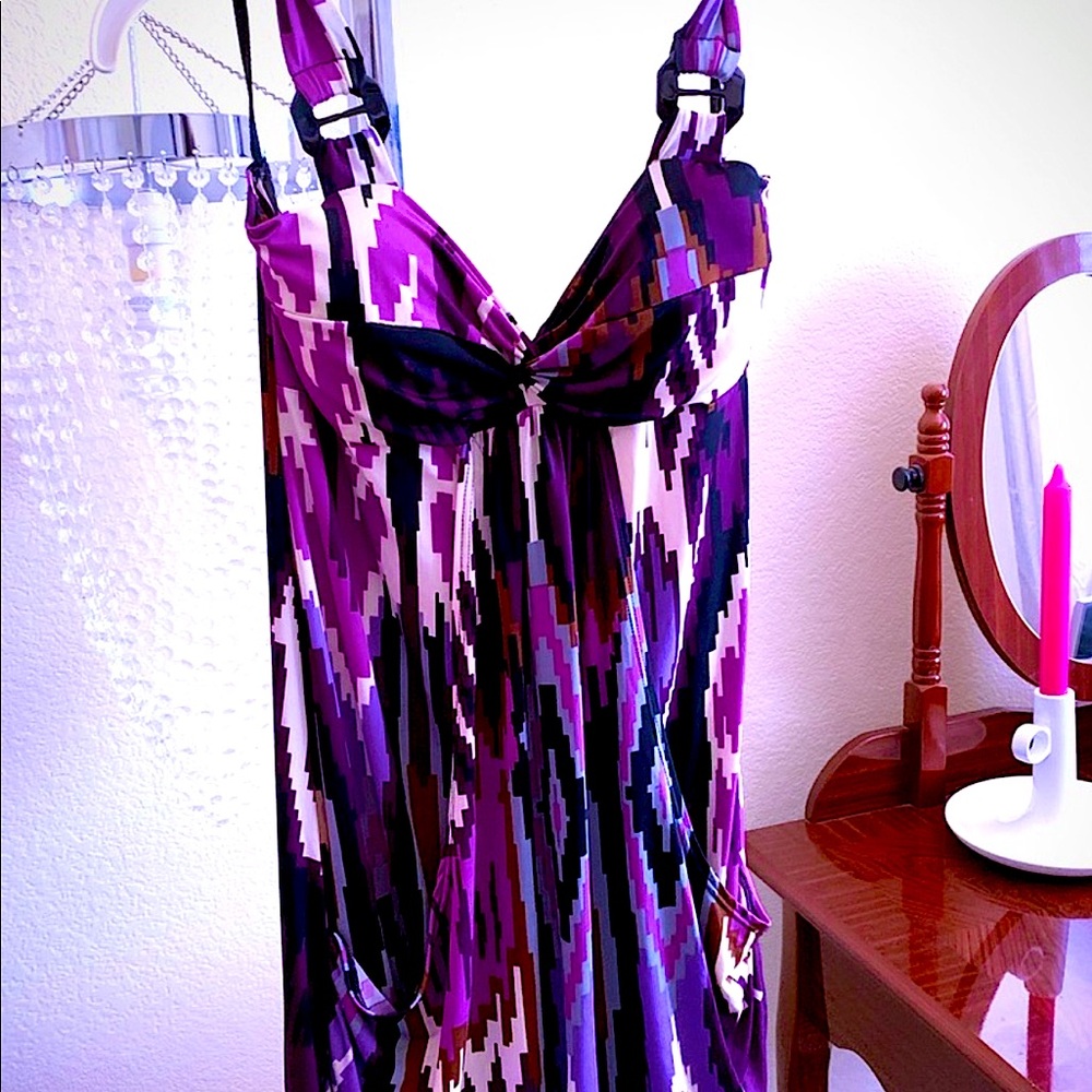 Donating Soon Halter Retro Print Mini Dress